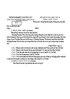 Đề kiểm tra học kỳ II môn Ngữ văn Lớp 6 - Đề 2 - Trường PTDTBT THCS Trà Mai (Có đáp án)
